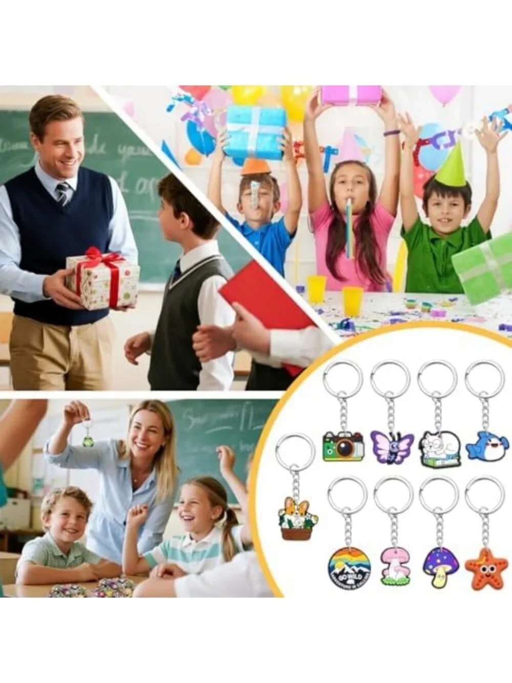 30-200P Cute Backpack Keychains | Charms & Bag Accessories | Random Key Rings